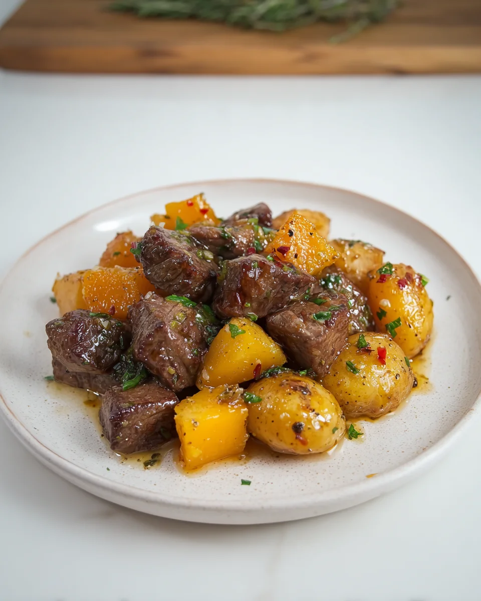 Steak Bites & Garlic Butter Potatoes