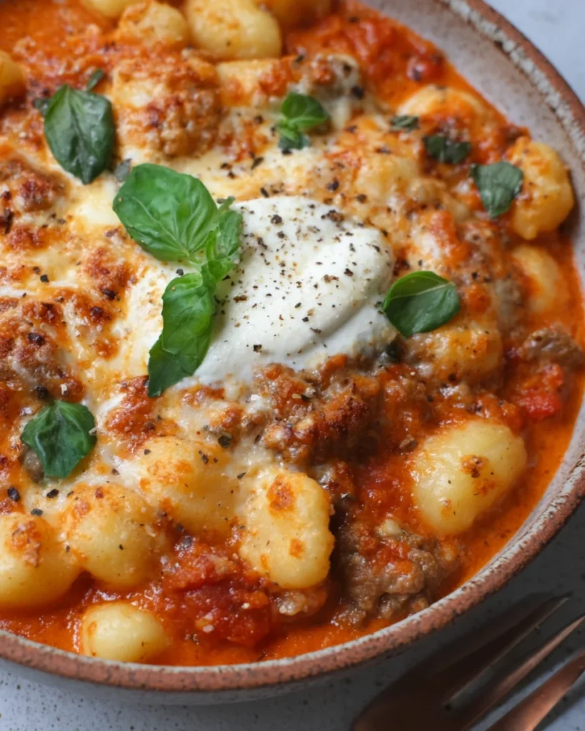 Three Cheese Baked Gnocchi