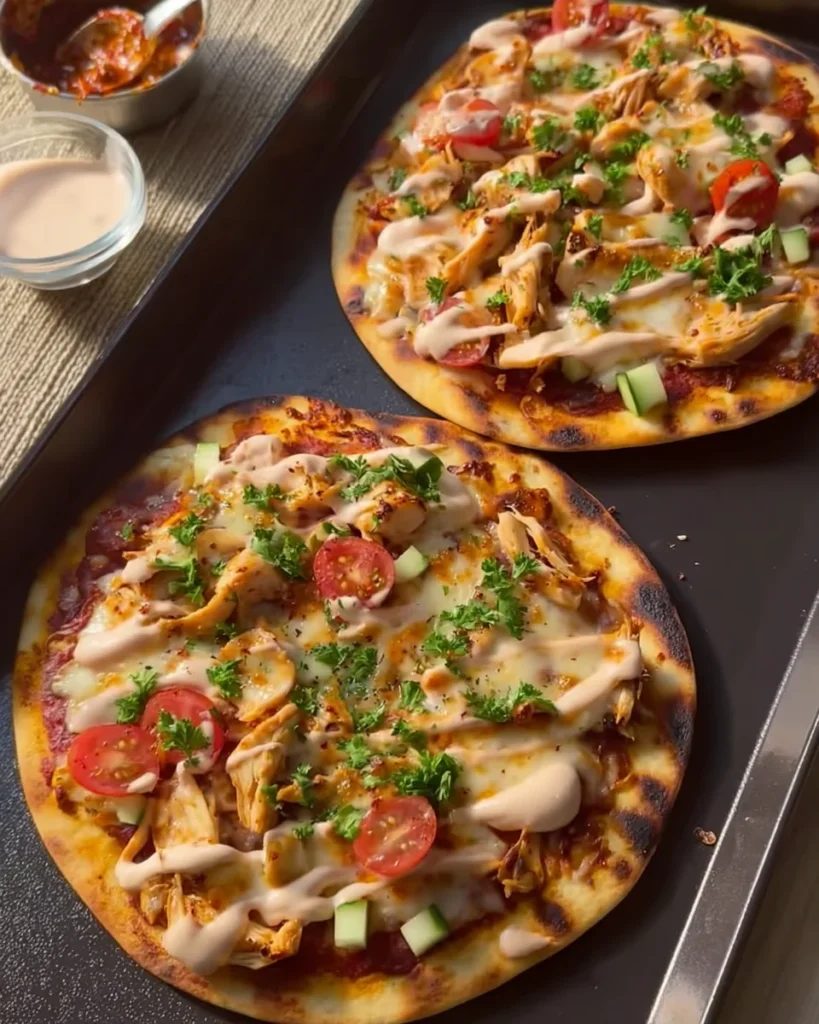 harissa chicken flatbreads