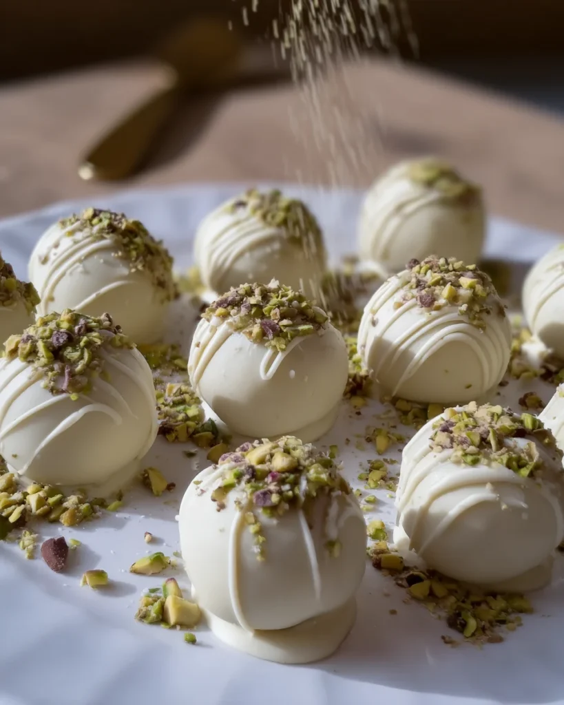 Divine White Chocolate and Pistachio Truffles