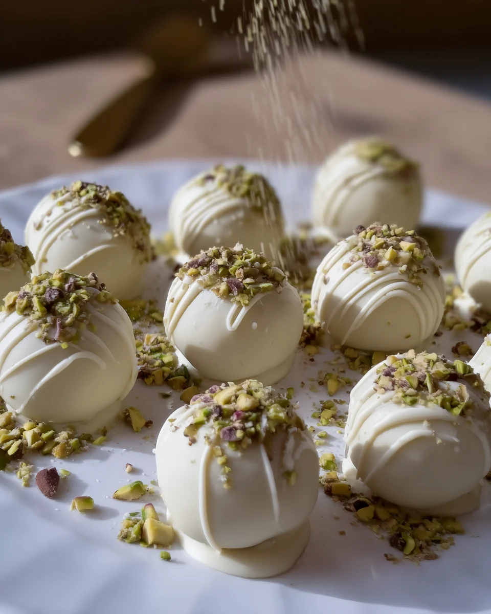 Divine White Chocolate and Pistachio Truffles