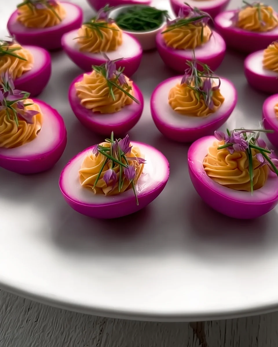 Pink Deviled Eggs