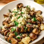 Sauteed Mushrooms and Cauliflower Crumbles
