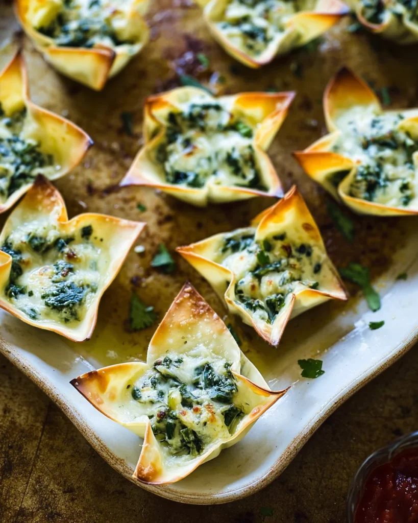 Spinach & artichoke wonton cups