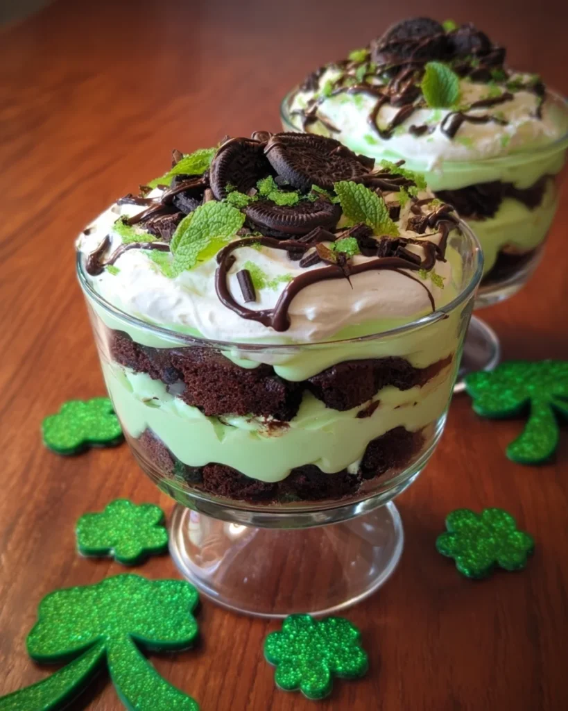 St. Patrick's Day Brownie Trifle