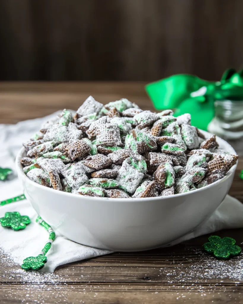 St. Patrick’s Day Chocolate Mint Muddy Buddies