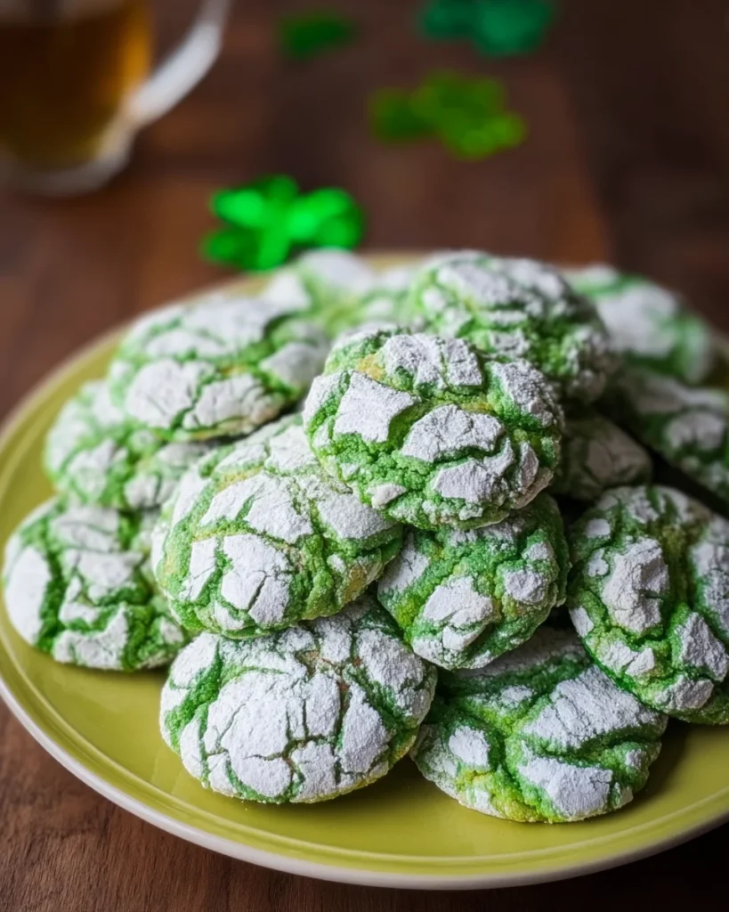 St. Patrick's Day Green Crinkle Cookies
