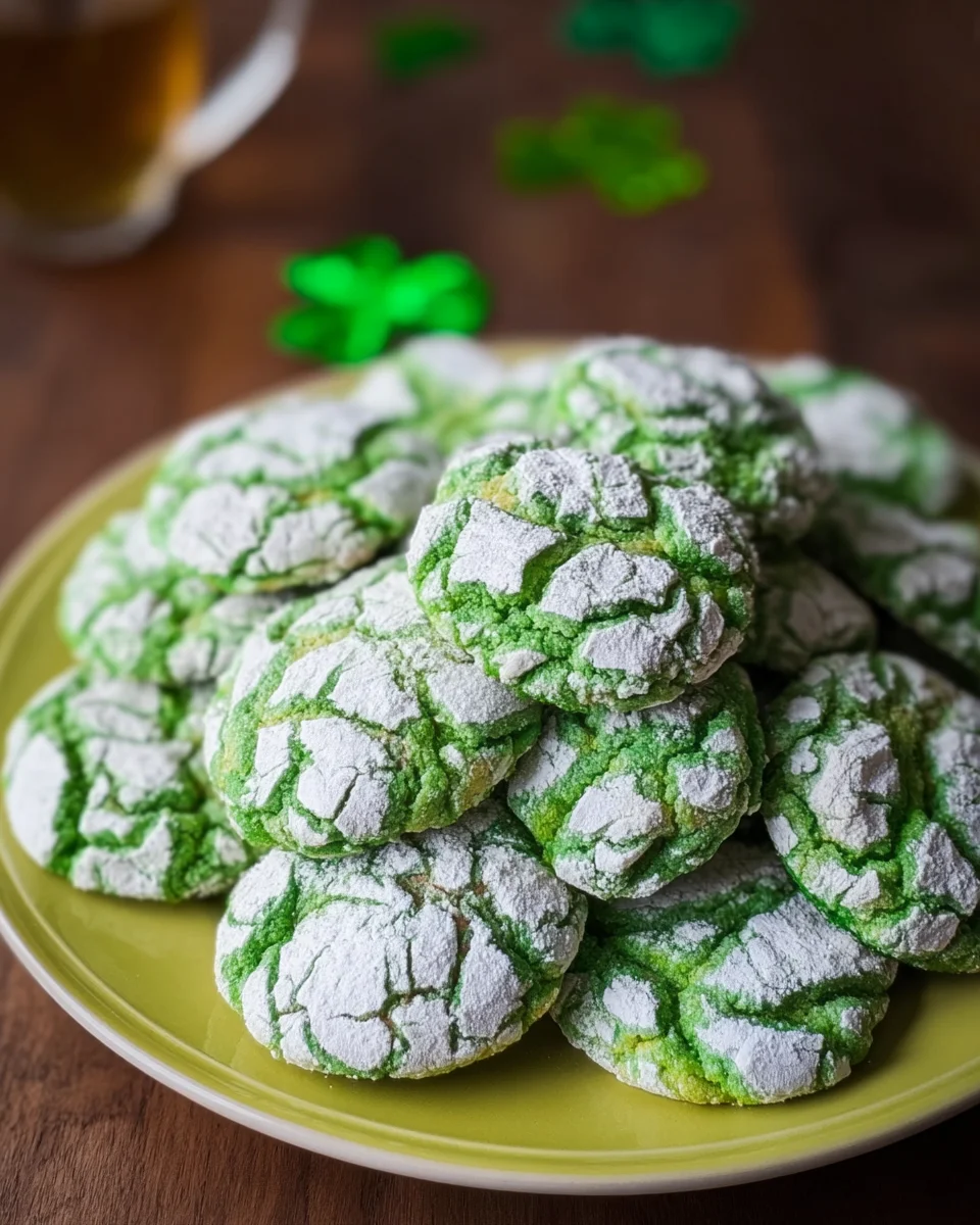St. Patrick's Day Green Crinkle Cookies