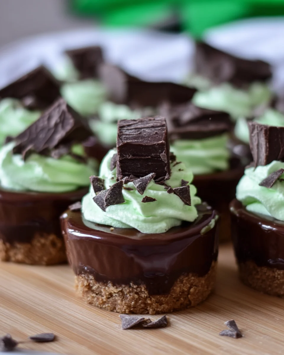 St. Patrick’s Day Mini Andes Mint Chocolate Cheesecake