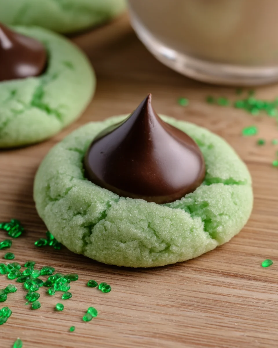 St. Patrick's Day Mint Chocolate Kiss Cookies