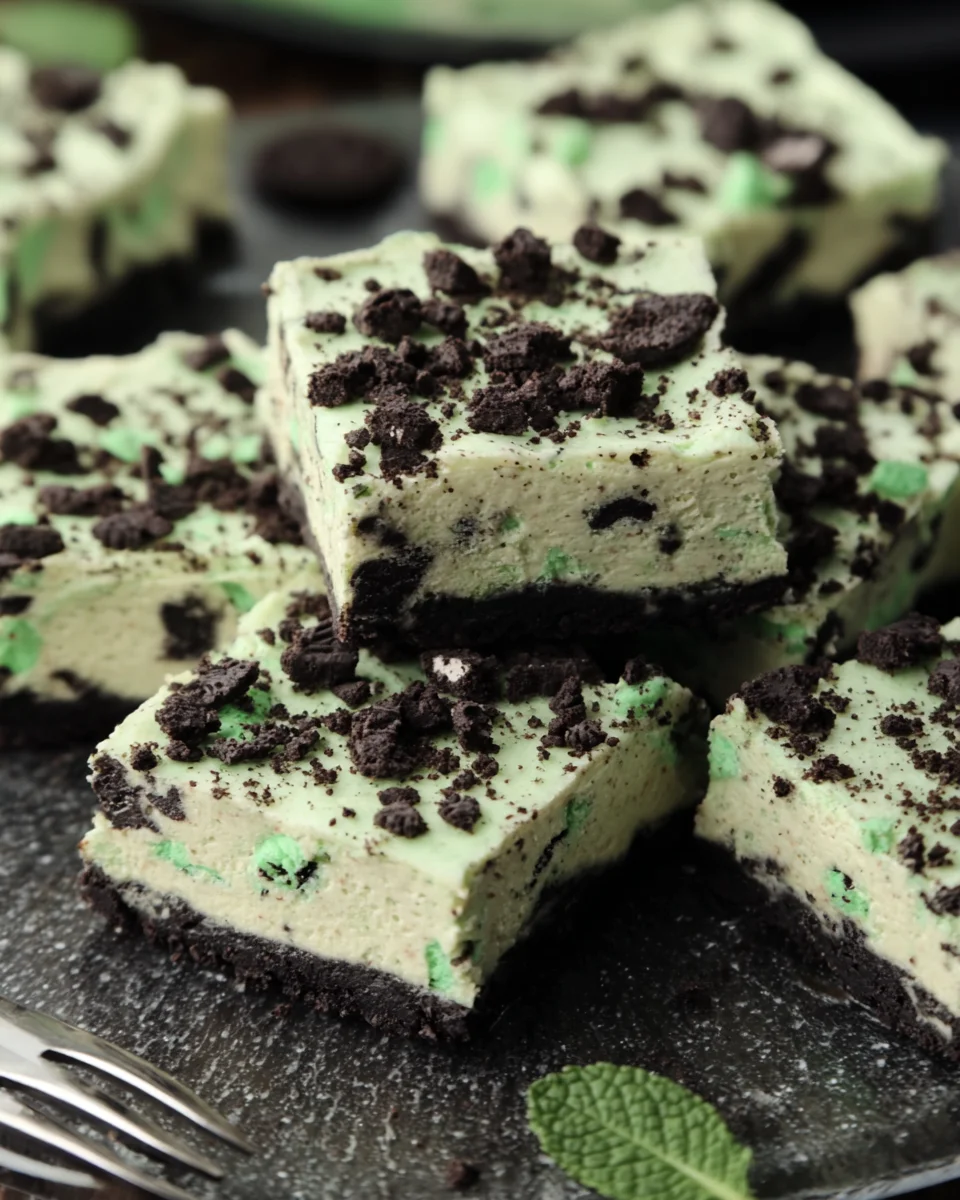 St. Patrick’s Day Mint Oreo Cheesecake Bars