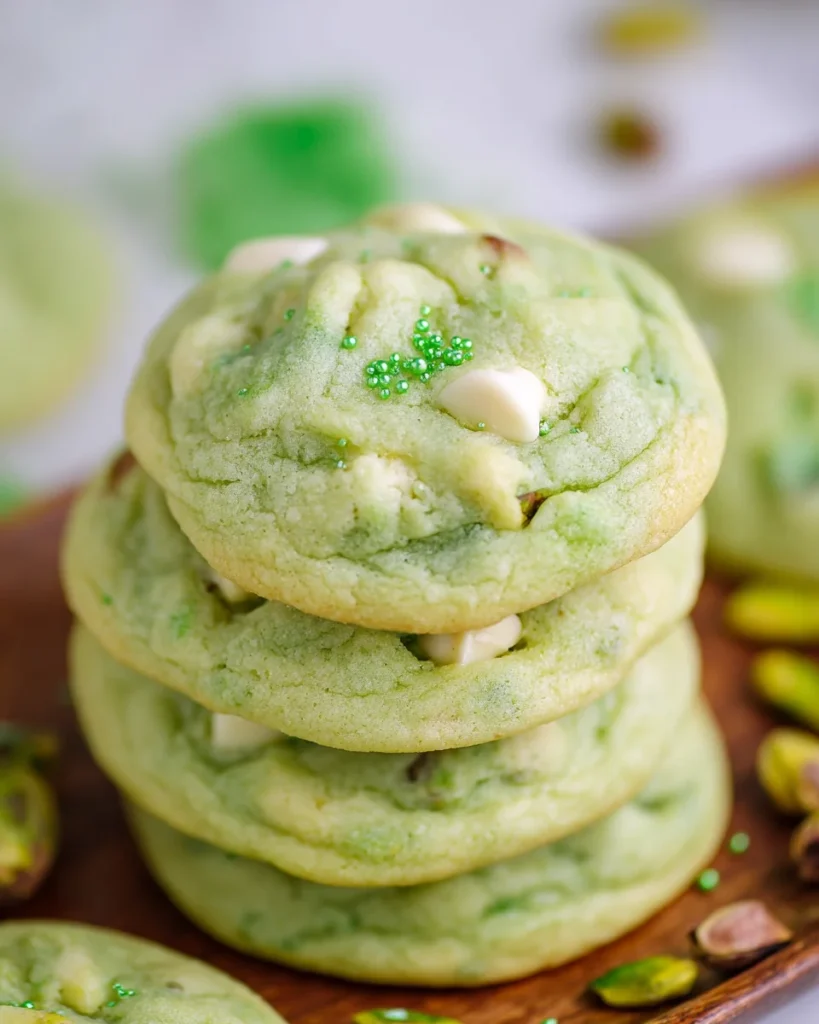 St. Patrick's Day Soft and Chewy Pistachio Pudding Cookies