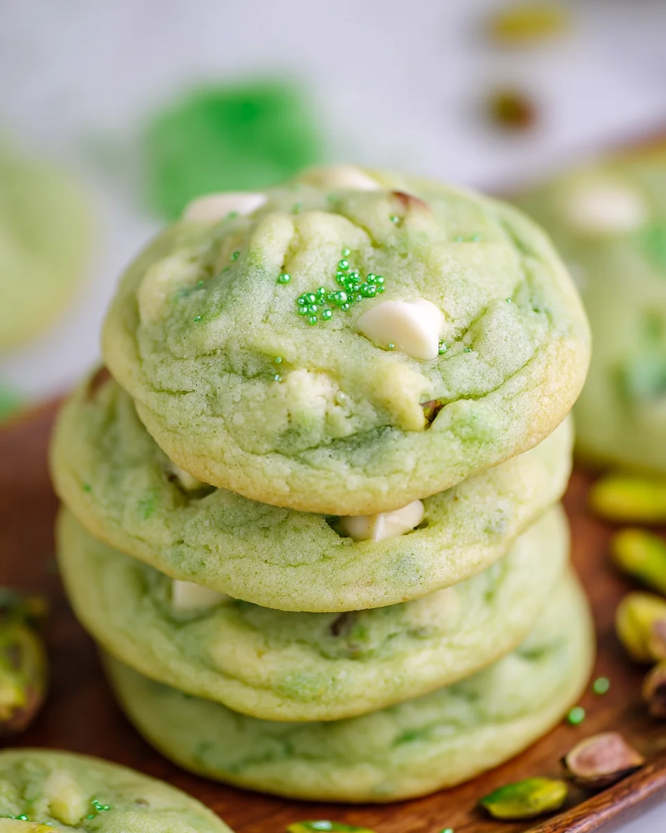 St. Patrick's Day Soft and Chewy Pistachio Pudding Cookies
