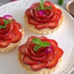 Strawberry Rose Tart with Custard Cream