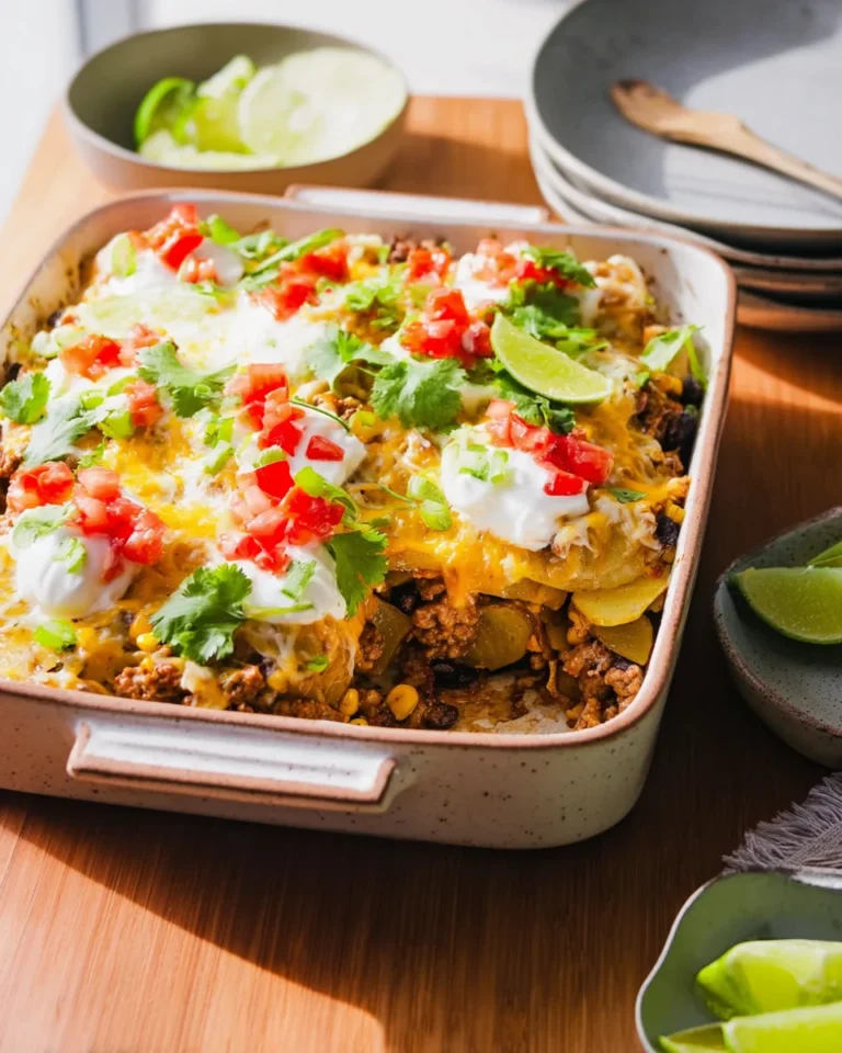 Cheesy Taco Potato Casserole (High Protein!)