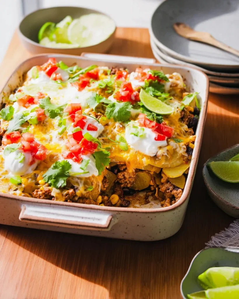 Cheesy Taco Potato Casserole (High Protein!)