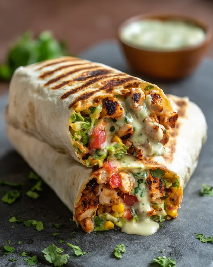 Easy Chipotle Ranch Grilled Chicken Burrito