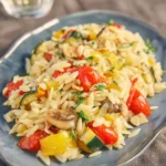 Lemon Garlic Orzo with Roasted Vegetables