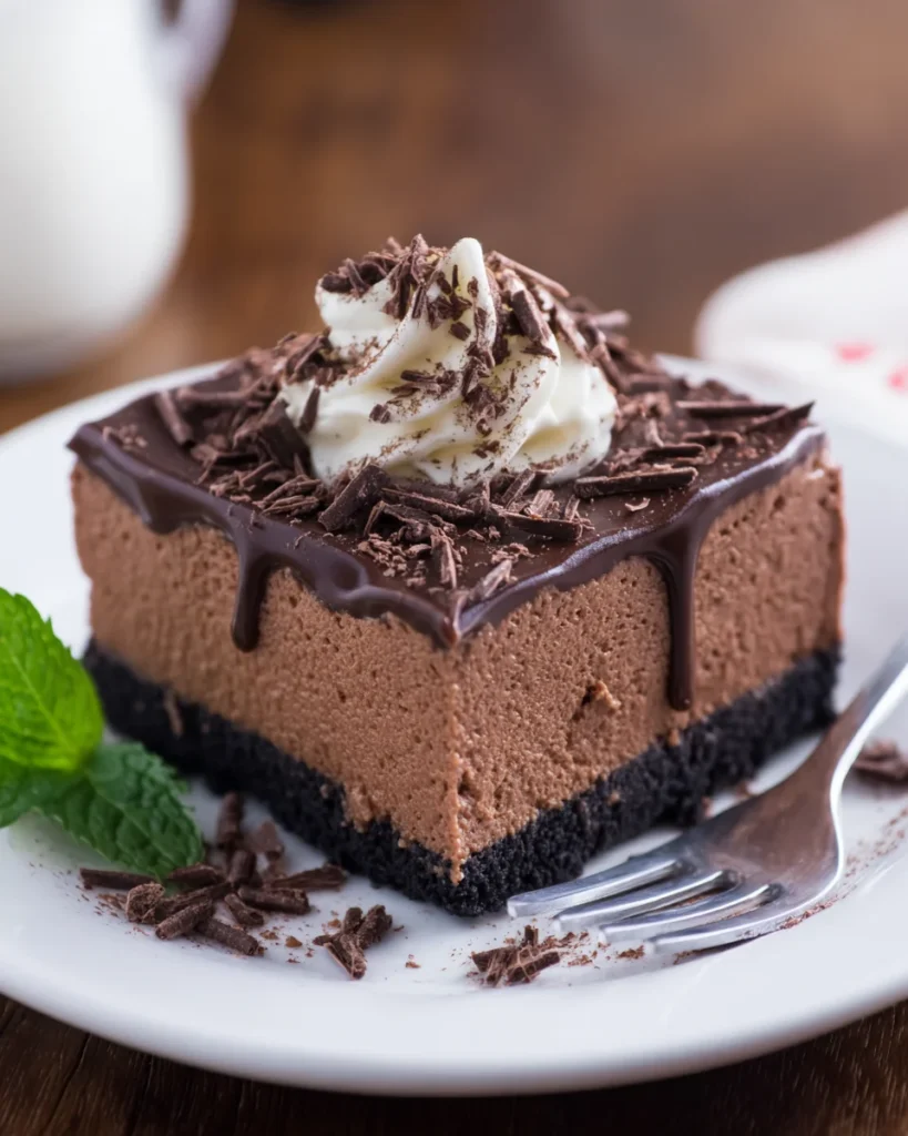 No Bake Chocolate Cheesecake Bars