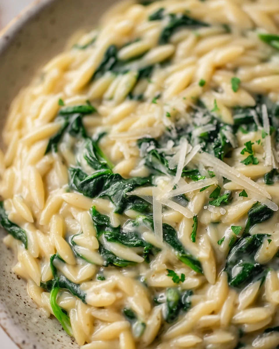 Parmesan Spinach Orzo