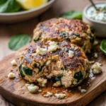 Spinach Feta Chicken Patties