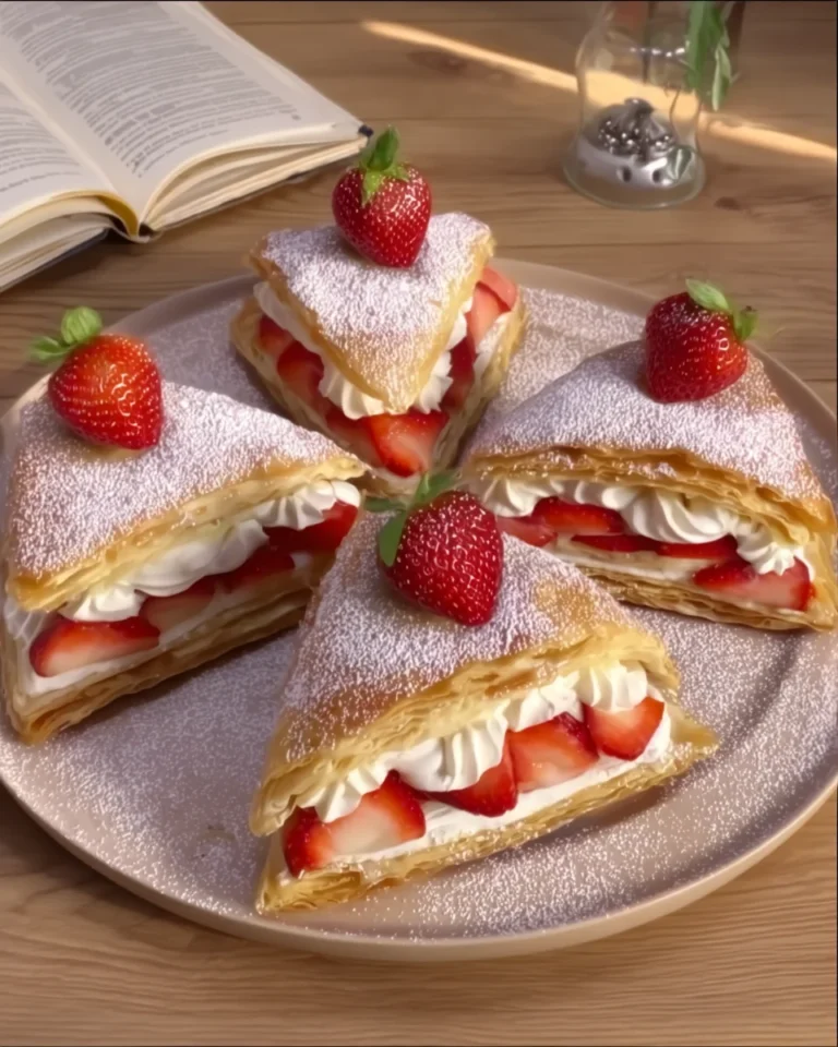 Strawberry and Whipped Cream Puff Pastry Delights