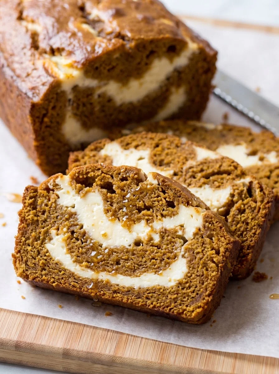 Cream Cheese Swirl Pumpkin Bread
