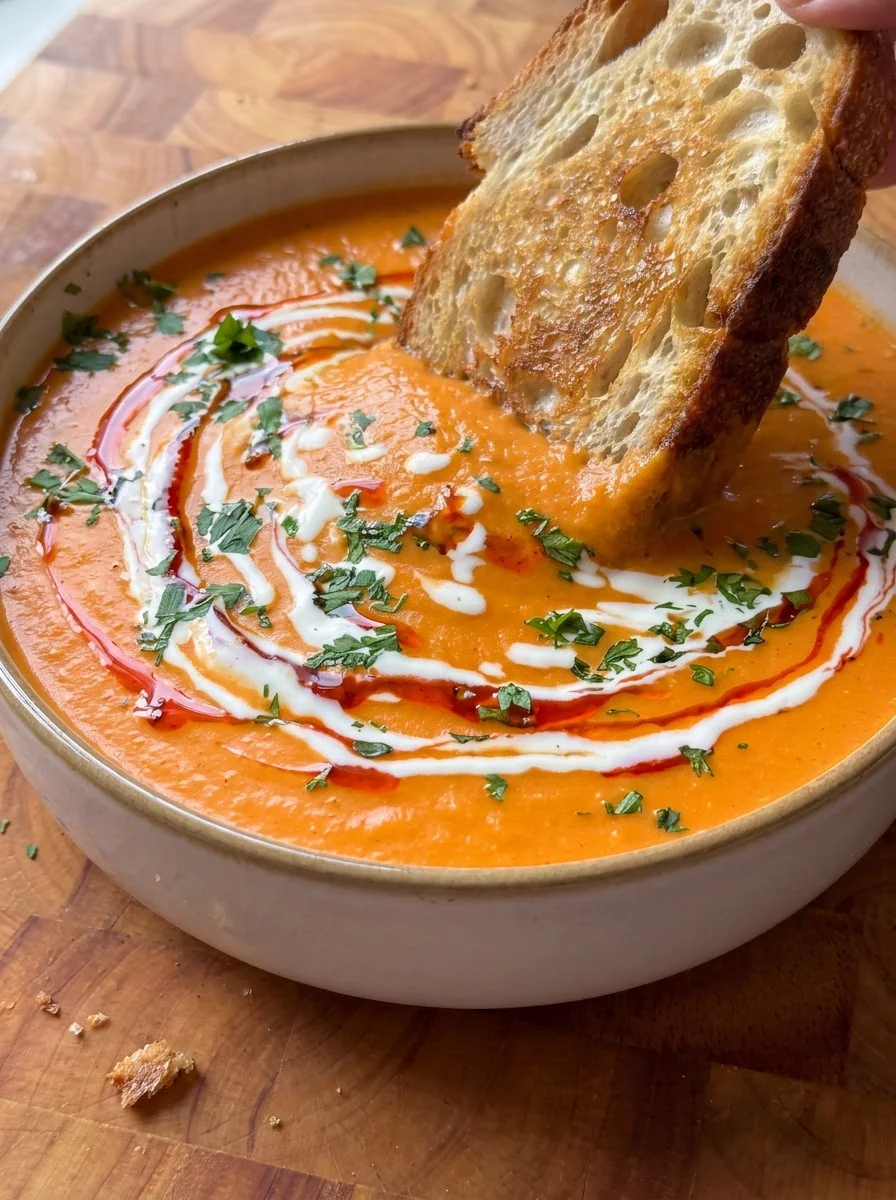 Creamy Tomato Soup with Sourdough